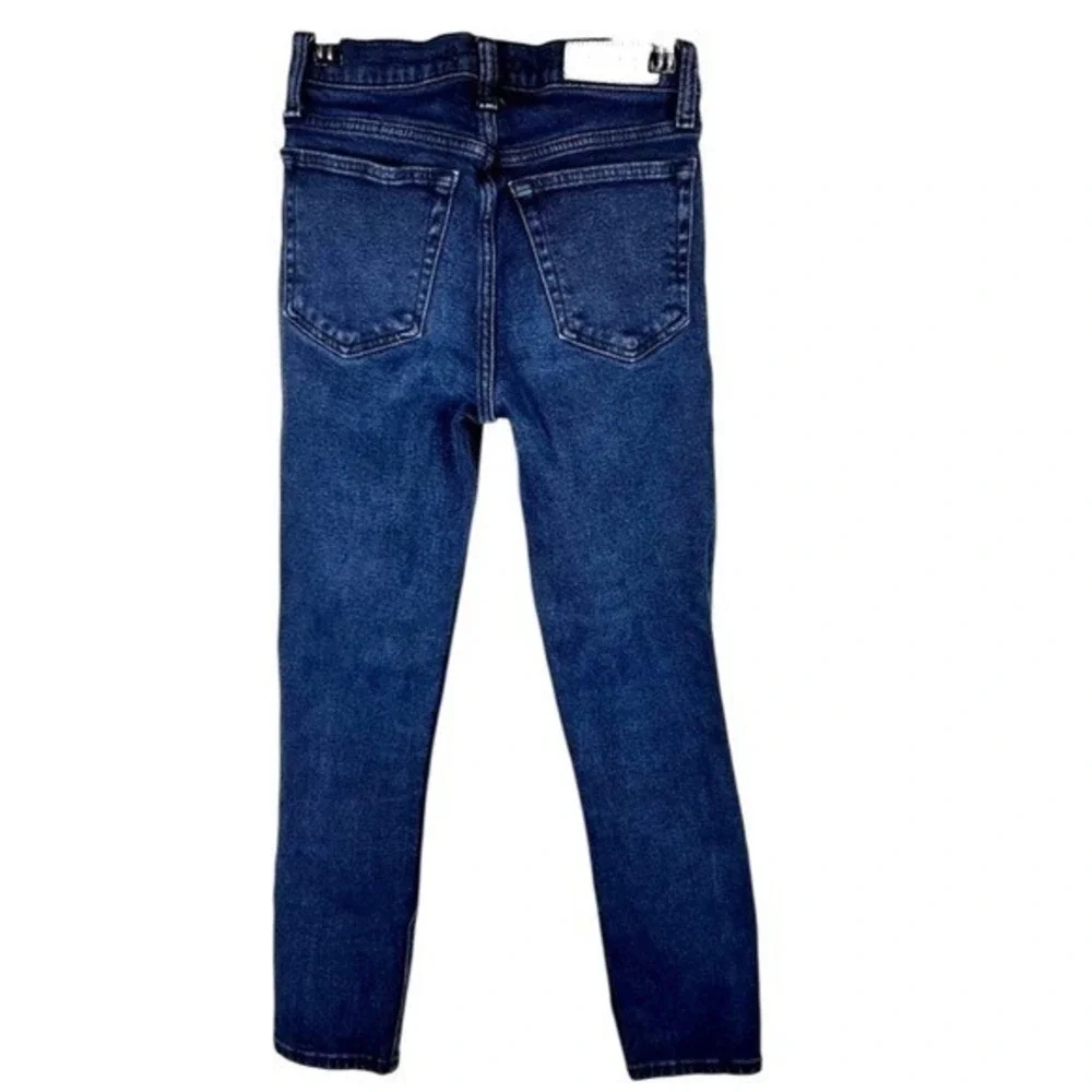 RE/DONE High Rise Skinny Jeans - Size 24 Jet Blue Black Minimalist‎ Chic